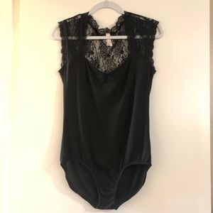 UO Sparkle & Fade Black Lace Bodysuit